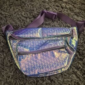 Iridescent Mermaid Scale Fanny Pack Belt Bag Festival Holographic